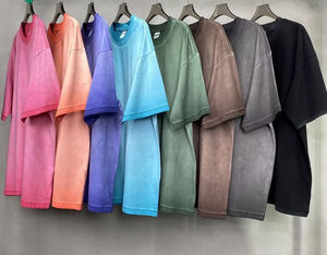 T-shirt surdimensionné à manches courtes pour homme, style streetwear chinois vintage, 100 % coton, délavé à l'acide, 300 g, personnalisable en gros - Product Image 1