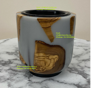 Modern Islamic Incense Burner Epoxy Resin <b>Bakhoor</b> Burner with Wooden Tray <b>Oud</b> Mabkhara for Ramadan Home Decor and Gift - Product Image 6