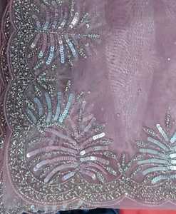 Saree en soie organza pure avec fil Zari paillettes pièce de chemisier long de Style indien pour les mariages et les fêtes des adultes - Product Image 1