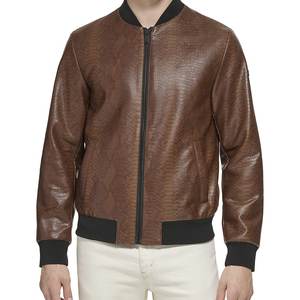 Blouson aviateur pour homme en cuir d'agneau véritable respirant et imperméable, grande taille, saison hivernale - Product Image 4