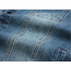 แจ็กเก็ตผ้าเดนิมสำหรับผู้ชาย, แจ็กเก็ตยีนส์น้ำหนักเบาใส่สบายสไตล์วินเทจประสิทธิภาพสูงมีกระดุมสำหรับฤดูหนาว - Product Image 4