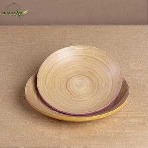 Plateau en bambou tressé laqué artisanal Eclipse - Portable, durable, écologique, pour la maison, durable, moderne, décoratif - Product Image 3