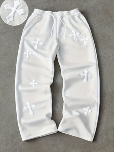 Pantalones Deportivos con Parche Cruzado Bordado Personalizado, Pantalones de Felpa de Alta Densidad, Joggers de Moda Urbana al Por Mayor - Product Image 2