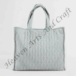 กระเป๋าผ้าพิมพ์ลายสะพายไหล่ขนาดใหญ่สำหรับผู้หญิงกระเป๋าโท้ทผ้าพิมพ์ลายบล็อกมือทันสมัยสำหรับฤดูใบไม้ผลิ/ฤดูร้อน - Product Image 3