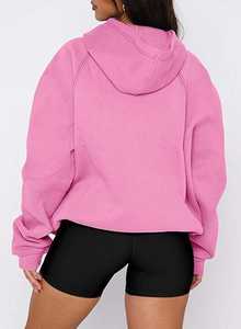 High Quality <b>Vintage</b> <b>Oversized</b> Women's Printed Fleece Crop Hoodie Autumn Winter Thick Hooded <b>Sweatshirt</b> Loose Casual Custom - Product Image 4