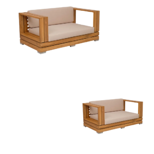 Vente en gros d'usine de salon d'extérieur moderne et naturel canapé en teck avec terrasse meubles en bois de teck massif pour villa et hôtel - Product Image 2