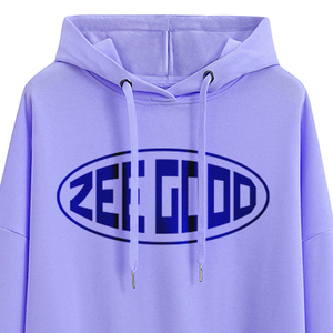 Sudaderas con capucha estampadas de punto sólido de algodón 100% informal para mujer, ropa de calle de talla grande, sudaderas con cuello con capucha para invierno - Product Image 5
