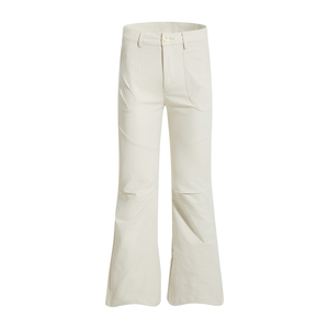 American High Street Regular Fit Flared Breathable Polyester/Cotton <b>Elastic</b> Waist Casual <b>Trousers</b> for <b>Men</b> Solid Color Loose - Product Image 5