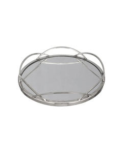 Plateau de service en verre de qualité supérieure avec poignées en métal pour la décoration de mariage Hotels & Homes Vanity - Product Image 6