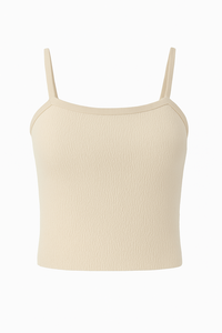 Top camisole à col en V côtelé uni pour femme, 100% coton, écologique et respirant, approvisionnement direct du fabricant, commande en gros - Product Image 4