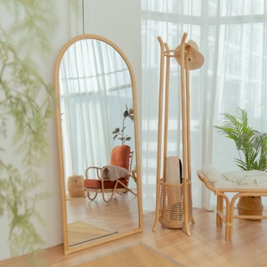 Porte-manteau en rotin sur pied, en bois naturel, en osier, supports suspendus, tailles personnalisables, marque privée acceptable - Product Image 3