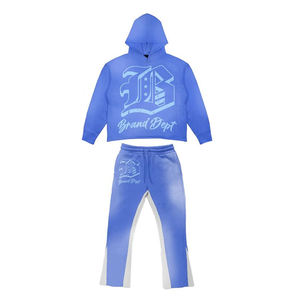 ชุดวอร์มผ้าระบายเหงื่อผ้าคอตตอนเฟรนช์เทอร์รี่พิมพ์ลายวินเทจผ้าซีดซีดซีดฝนกรดสำหรับผู้ใหญ่ผู้ชาย - Product Image 4