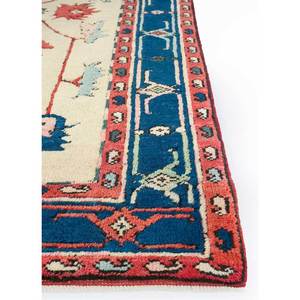 Tapis en laine noués à la main Nuray pour la maison - Motif médaillon élégant, rectangulaire, à rayures puzzle pour salon et couloir - Product Image 4