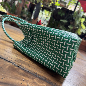 Premium Handmade Woven Bag Soft Fashionable Plastic Recycled <b>Handbag</b> Versatile <b>Accessory</b> for Apparel - Product Image 5