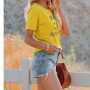 Camiseta Personalizada de Manga Corta y Cuello Redondo para Mujer, de Alta Calidad, Moda Unisex, Ropa Casual de Calle - Product Image 4