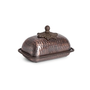 Vajilla Decoración de mesa Centros de mesa Forma rectangular Plato de mantequilla de acero inoxidable Platos con tapa Plato de mantequilla de metal - Product Image 3