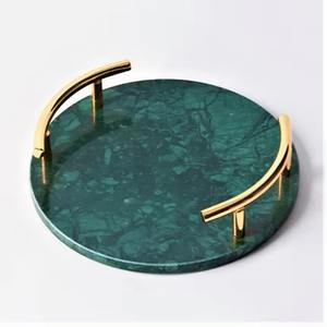 Good Selling Green <b>Marble</b> Serving <b>Tray</b> Natural Stone Hotels and Restaurants Wedding Decor Reasonable Rate - Product Image 1