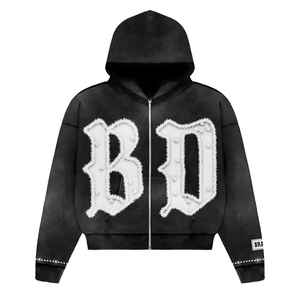 เสื้อฮู้ดล้างกรดโอเวอร์ไซส์ซักเสื้อผ้ามีฮู้ดผ้าฟลีซมีฮู้ดผ้ามีฮู้ดสำหรับซักเสื้อผ้ากันหนาวทรงหลวมมีกรด - Product Image 3