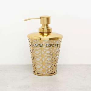 Distributeur de savon de découpe laser en acier inoxydable 304 de luxe fabriqué à la main, pompe blanche argentée, facile à nettoyer, salle de bain personnalisée - Product Image 2