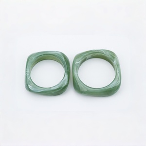 Green Acrylic Chunky Marbled <b>Bangle</b> <b>Bracelet</b> Geometric Square <b>Bracelet</b> Marble Look Fashion Jewelry for Women - Product Image 1