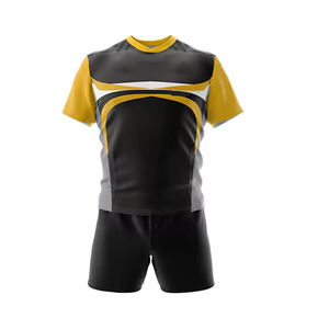 Uniforme de Rugby Personalizado para Hombre, Conjunto de Camiseta y Pantalones Cortos, Costuras de Alta Resistencia, Secado Rápido, 100% Poliéster, Anti-UV, OEM, ODM, para Clubes y Equipos - Product Image 1