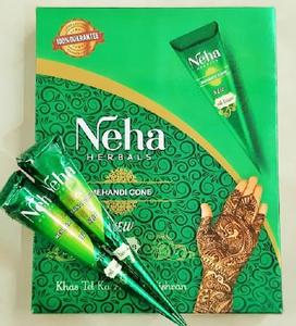 Paquet de 12 cônes de henné rouge brun naturel Neha - Product Image 2