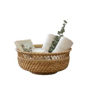 Cesta de Ratán, Tazón de Ratán, Decoración de Mimbre, Cesta para Frutas, Contenedor de Ratán, Decoración Ecológica para el Hogar y la Cocina - Product Image 1