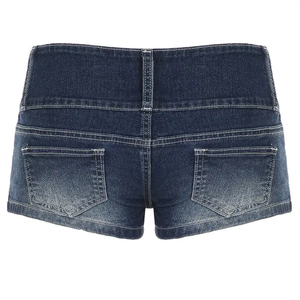 Pantalones cortos de mezclilla de tiro bajo para mujer azul algodón 100% de alta calidad, pantalones cortos de mezclilla para mujer, estilo informal, pantalones cortos ecológicos - Product Image 2