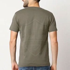 Camisetas de gimnasio de cuello redondo de moda de talla grande para hombre, de punto ligero Top de secado rápido, logotipo personalizado, corto único, estampado sólido, Fitness - Product Image 2