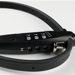 Candado de bicicleta negro personalizado Cable de acero de alta seguridad de 45cm con logotipo de seguridad Longitud de uso efectivo 26*14*35cm Candado de Cable de bicicleta - Product Image 4