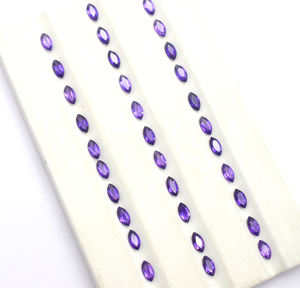 Lote de piedras preciosas sueltas de corte Marquesa de amatista púrpura Natural de 6x3 MM, piedras preciosas naturales, piedras preciosas pequeñas sueltas - Product Image 5