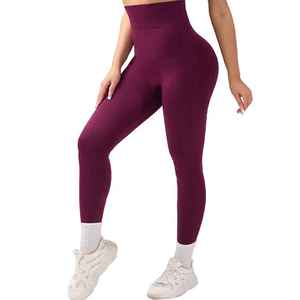 Leggings de gimnasio-Pantalones de fitness cómodos para mujeres activas Pantalones de yoga sin costuras Cintura alta Cintura elástica Leggings de yoga - Product Image 4