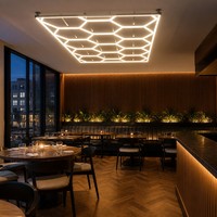 Plafonnier LED modulaire hexagonal encastré pour bureau, hall d'hôtel, intérieur