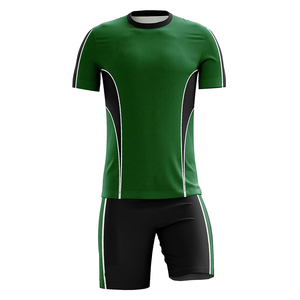 Uniforme de fútbol de manga corta con cuello redondo de calidad superior para adultos, conjunto hecho de poliéster duradero con logotipo personalizado para equipos - Product Image 1
