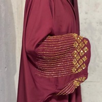Abaya Musulmane Luxe Personnalisée en Gros, Soie Satin Anti-Rides Faite à la Main de Haute Qualité, Robe Longue Dubaï à Manches Longues pour Femmes Adultes Petite
