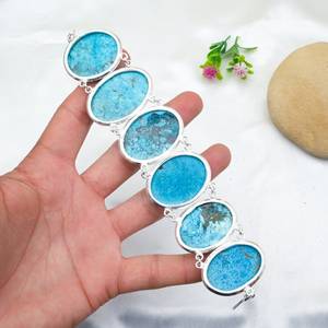 Turquoise <b>Bracelet</b> 925 Sterling Silver Handmade Gemstone <b>Bracelet</b> Jewelry Gift <b>For</b> Her Wedding Anniversary <b>Women</b> - Product Image 2