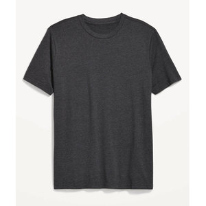 T-shirt Premium Logo Grande Taille Noir Uni Coupe Classique Col Rond Coupe Ajustée Coton Biologique - Product Image 5