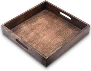 จานเสิร์ฟถาดไม้พิมพ์ลายทำจากไม้ทำในอินเดีย - Product Image 1