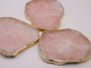 Today <b>Hot</b> Sell Product Agate Coasters Custom <b>Stone</b> Coasters for Drinks Tea Cups Marble Crystal White Agate Slice Coasters - Product Image 2