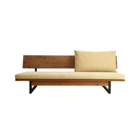 Canapé d'extérieur et d'intérieur de style moderne, design contemporain, canapé simple ou en ensemble, meubles avec structure en teck massif, matériau écologique, décoration intérieure