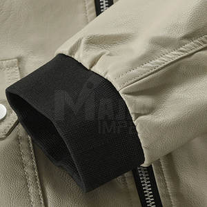 ¡La chaqueta de moda de invierno para hombre hecha a medida OEM más vendida, cuero genuino duradero con cuello levantado, diseñado directamente para usted! - Product Image 6