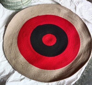 Modern Eco-Friendly Non-Slip Flat Pile Multicolor Cotton Dori Round <b>Braided</b> Rug <b>Machine</b> Made with Floral Pattern - Product Image 1