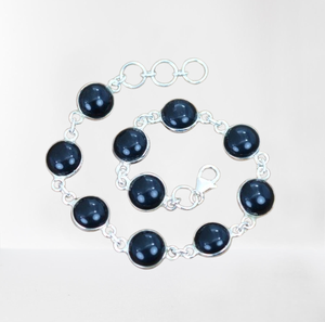 925 Sterling Silver Gemstone Handmade <b>Black</b> <b>Onyx</b> Spinner <b>Bracelet</b> Solid Fine Silver <b>Bracelet</b> Jewelry Sterling Silver Jewelry - Product Image 1