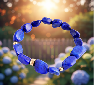 Vente en gros de bracelets en perles de lapis-lazuli en pierre naturelle, puces irrégulières, bracelets extensibles, lot en vrac pour la fabrication de bijoux - Product Image 4