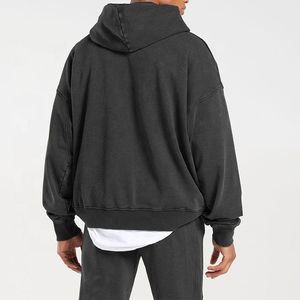 Sweat à capuche et pantalon de jogging noirs personnalisés Survêtement surdimensionné pour hommes Survêtements Pantalon de survêtement et sweat à capuche empilés personnalisés Ensemble pour hommes - Product Image 3