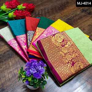 La mayoría del diseñador de moda puro algodón mercerizado seda Saree blusa Material boda y Festival de las mujeres para ropa de fiesta - Product Image 6