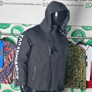Vestes d'hiver pour hommes en softshell polaire imperméables coupe-vent avec capuche cargo, manteaux de pêche, de randonnée, de trekking, col montant, fermeture éclair - Product Image 3