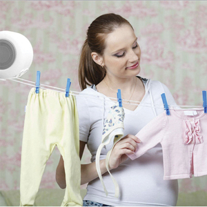Ligne de lavage rétractable en plastique extensible de <span class=keywords><strong>corde</strong></span> couverte extérieure de câble jumeau fixé au mur extractible - Product Image 3