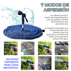 Avvolgitubo da Giardino Espandibile da 7,5 Metri, Leggero e Flessibile, con Pistola in Plastica e Componenti in Metallo Alluminio, 150ft PE - Product Image 5