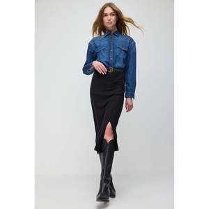 Falda midi de pana con abertura - Product Image 1